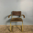 Six Marcel Breuer Cesca Brass Dining Chairs Mid Century Vintage Retro MCM