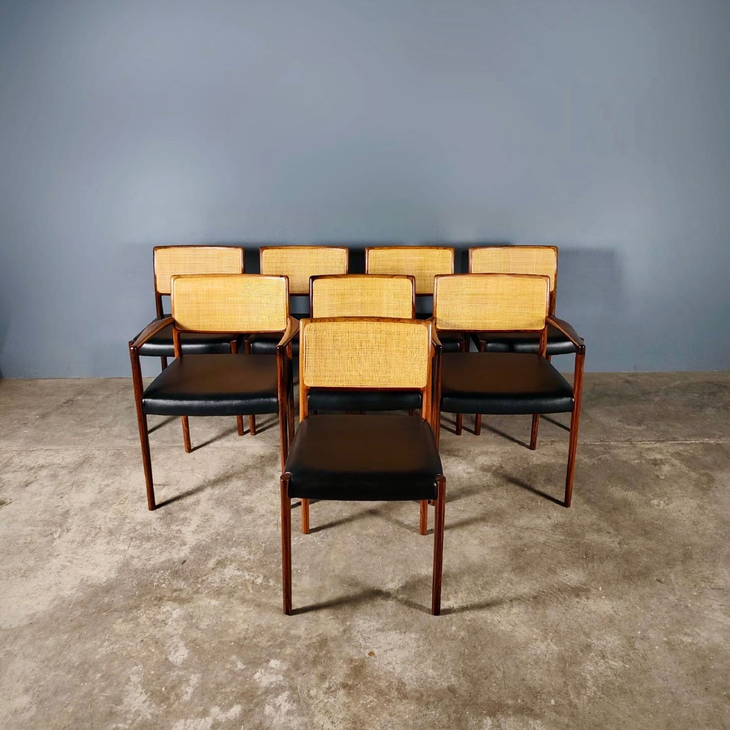 SOLD 8 x Model 80 Dining Chairs By Niels Møller From J.L Møllers Mid Century Vintage Retro