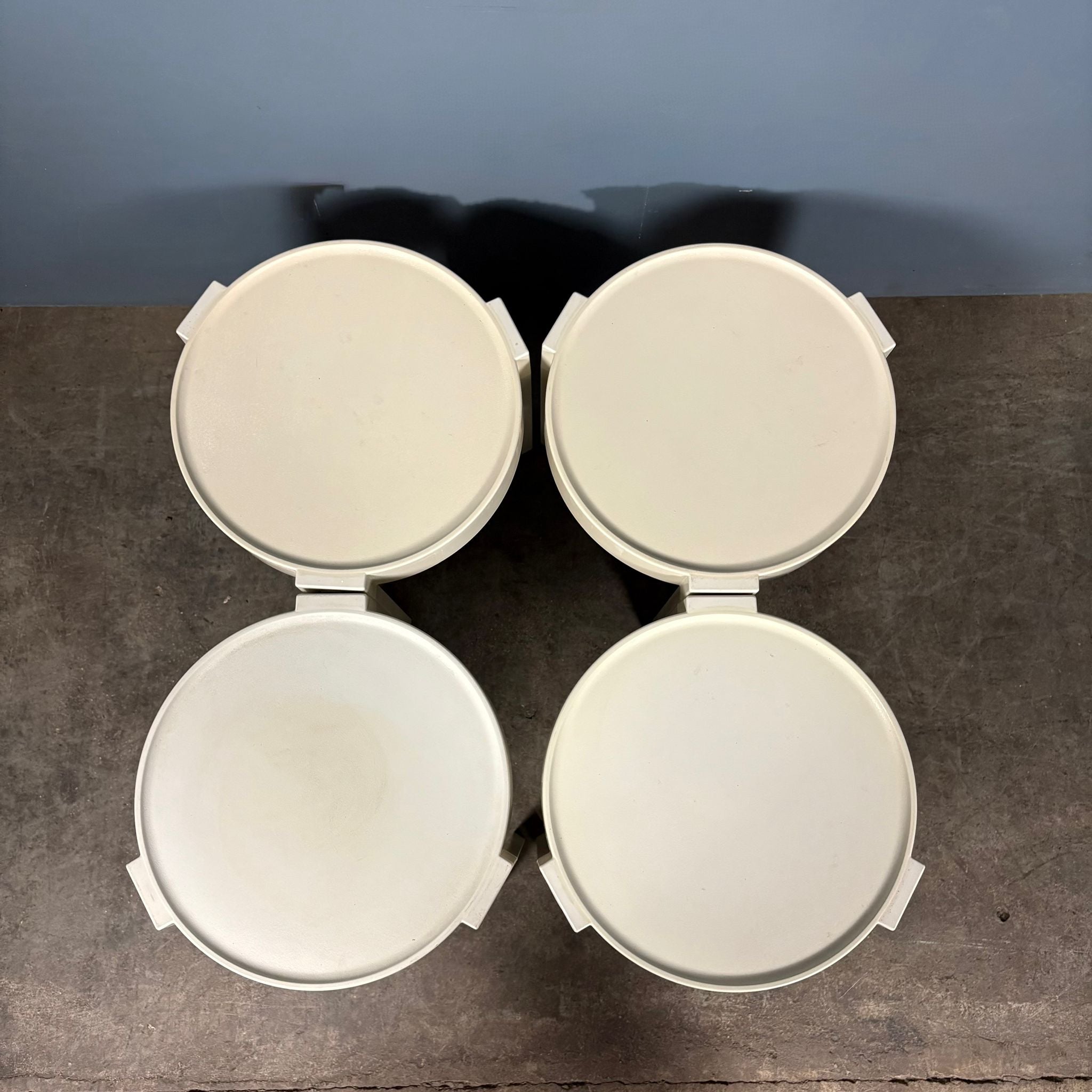 Set Of Four White Stacking Side Tables Mid Century Vintage Retro MCM