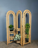 Bamboo Rattan Folding Screen Room Divider Paravent Mid Century Vintage Retro MCM