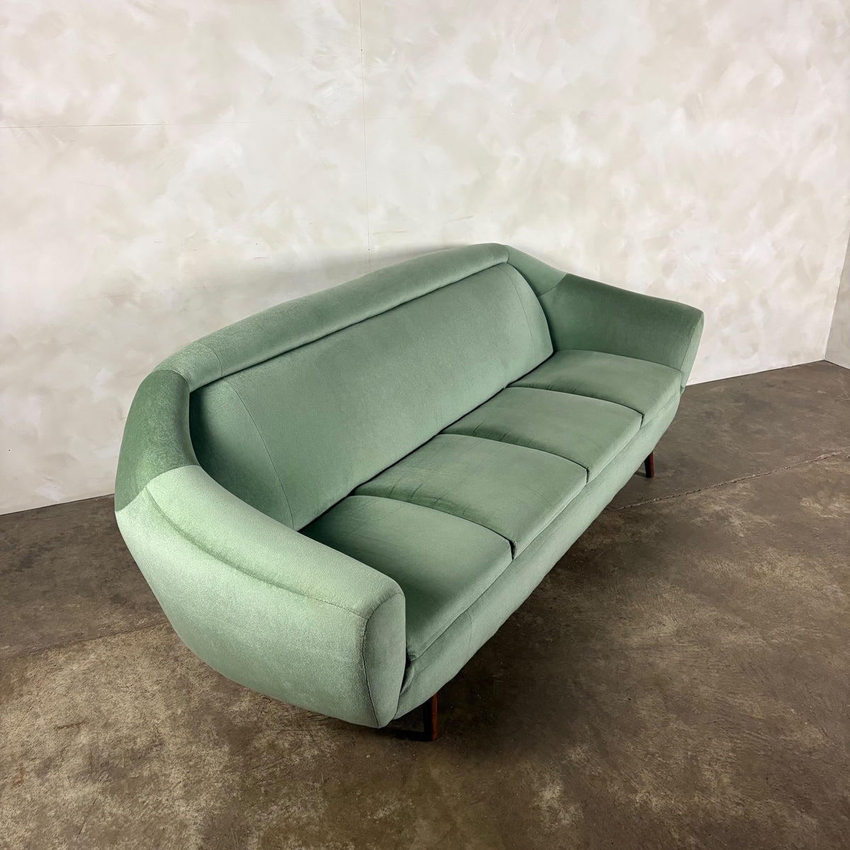 Greaves & Thomas Green Four Seater Sofa Bed Mid Century Vintage Retro MCM