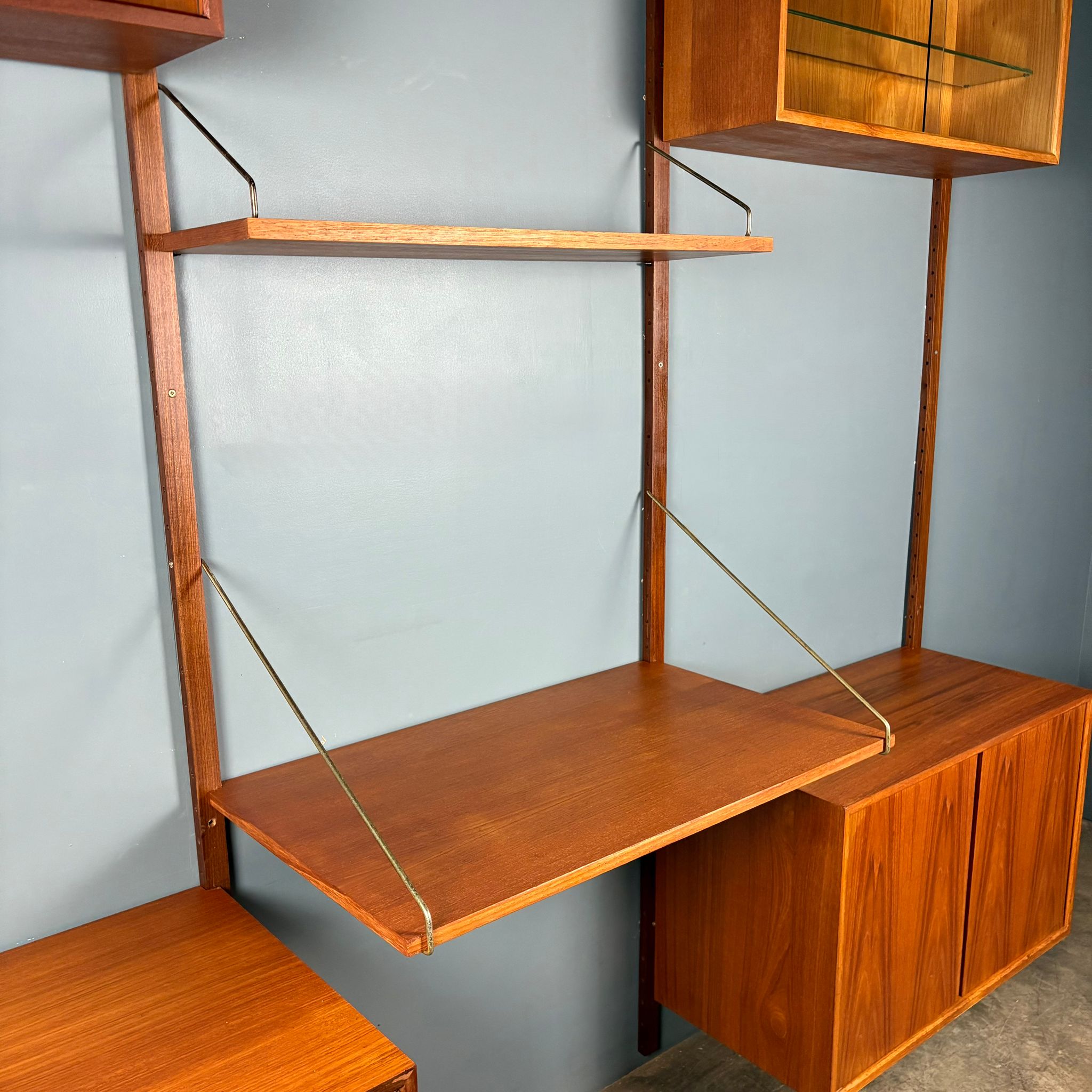 Mid Century Poul Cadovius Royal System Cado Large Teak Wall Unit Vintage Retro MCM Set 2
