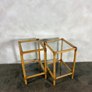 Pair Of Bamboo Bedside/Side Tables Mid Century Vintage Retro MCM