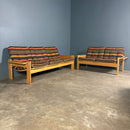 Mid Century Wool Pine Black Three Seater Sofa By Yngve Ekström For Swedese Vintage Retro MCM
