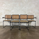 Six Black Marcel Breuer Cesca Bauhaus Dining Chairs With Matching Extending Dining Table Mid Century Vintage Retro MCM