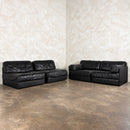 Four De Sede DS-76 Black Leather 1972 Sofa/Chairs Sofa Beds Mid Century Vintage Retro MCM