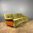 Mid Century G Plan Tulip Three Seater Sofa & Armchair Green Velvet Vintage Retro MCM