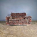 Art Deco Geometric Patterned Two Seater Sofa Mid Century Vintage Retro MCM