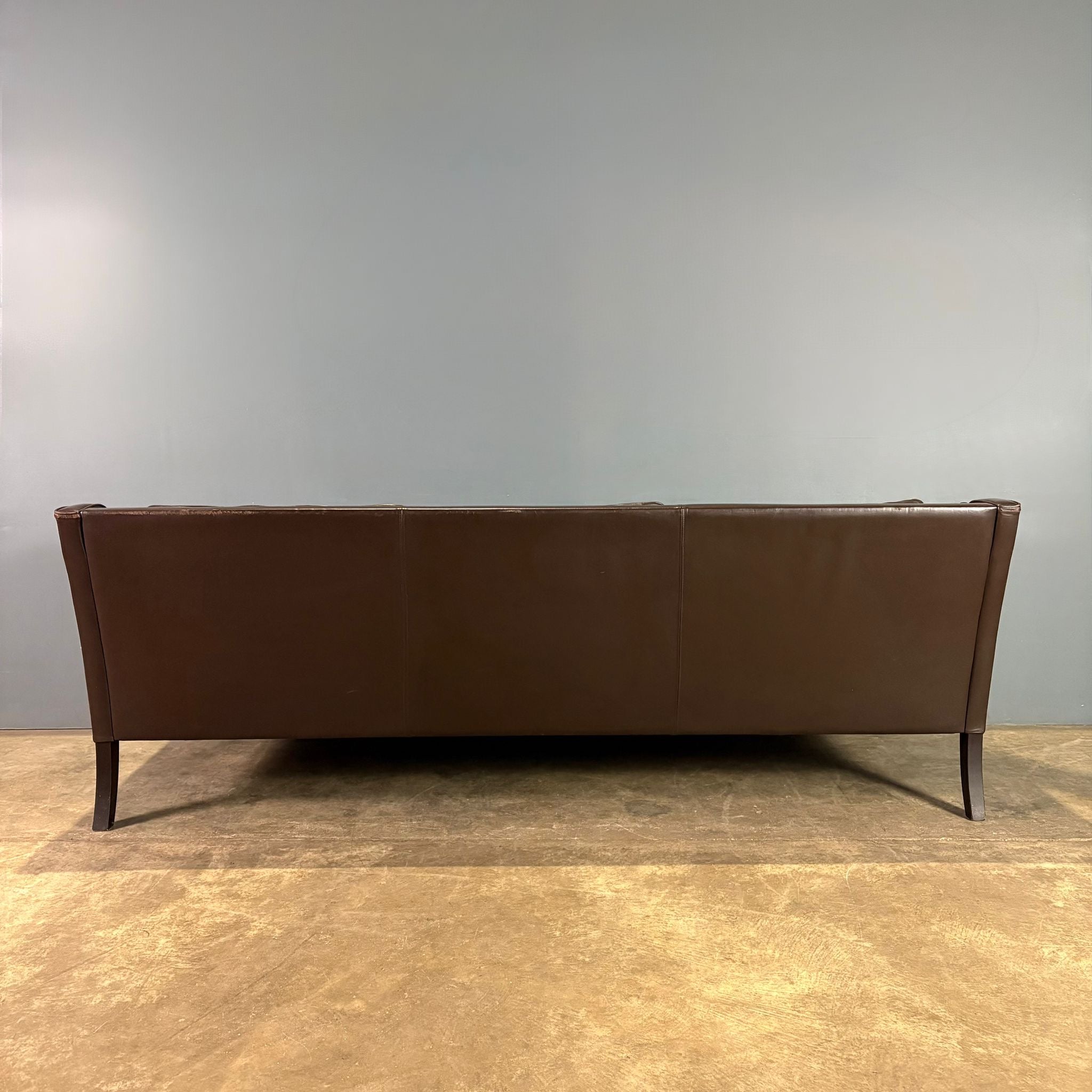 SOLD Three Seater Børge Mogensen Frederica Style Brown Leather Sofa By Mogens Hansen Model 2213 Mid Century Vintage Retro MCM