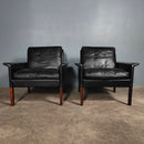 SOLD Black Leather Armchair Hans Olsen CS Møbler Model 500 Mid Century Vintage Retro MCM