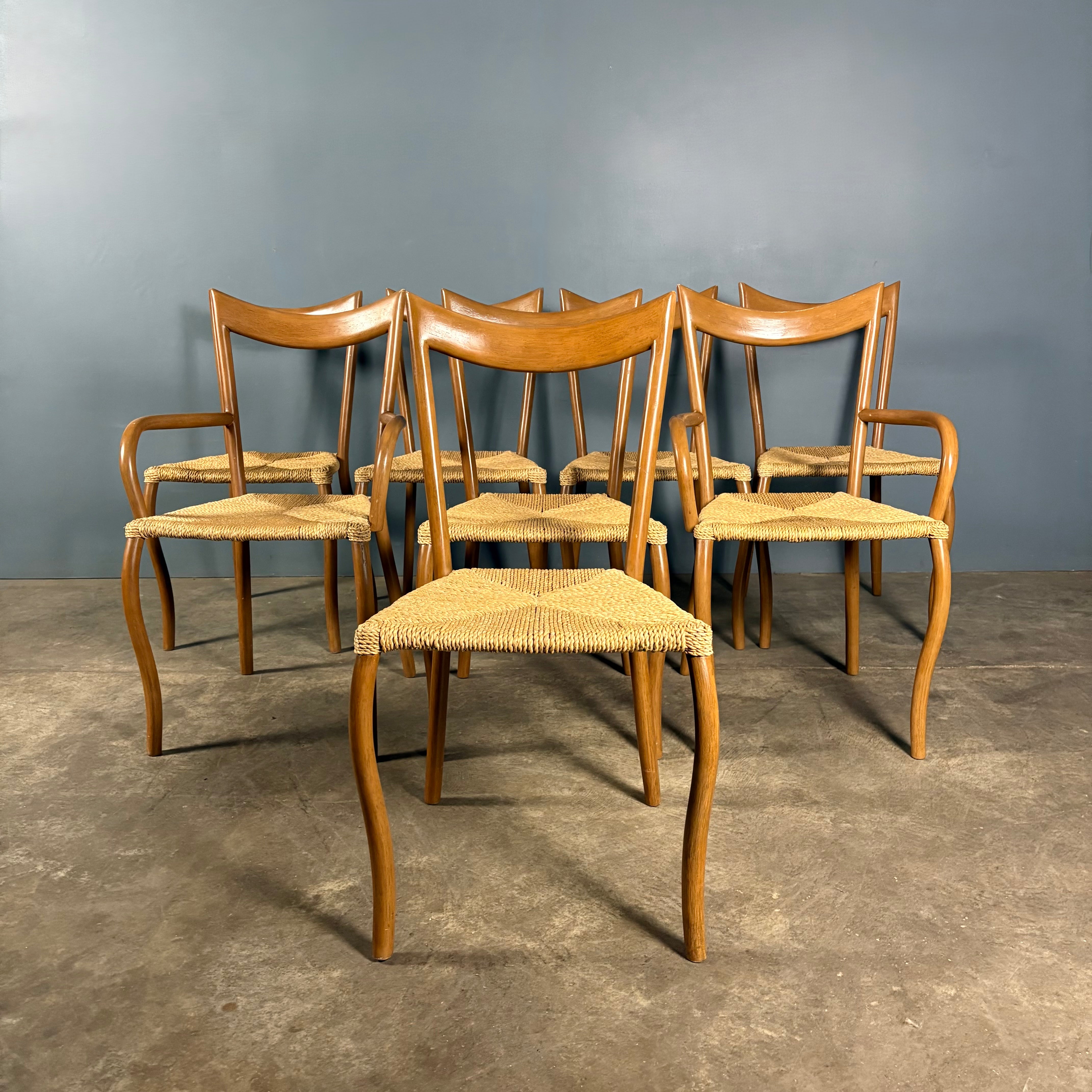 Eight Manila Dining Chairs by Val Padilla for Conran Mid Century Vintage Retro MCM