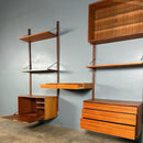 Mid Century Poul Cadovius Royal System Cado Large Teak Wall Unit Vintage Retro MCM Set 4