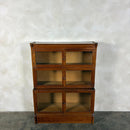 English Oak Glass Sectional Barrister Fronted Tall Cabinet/Bookcase Globe Wernicke Style Mid Century Vintage Retro MCM