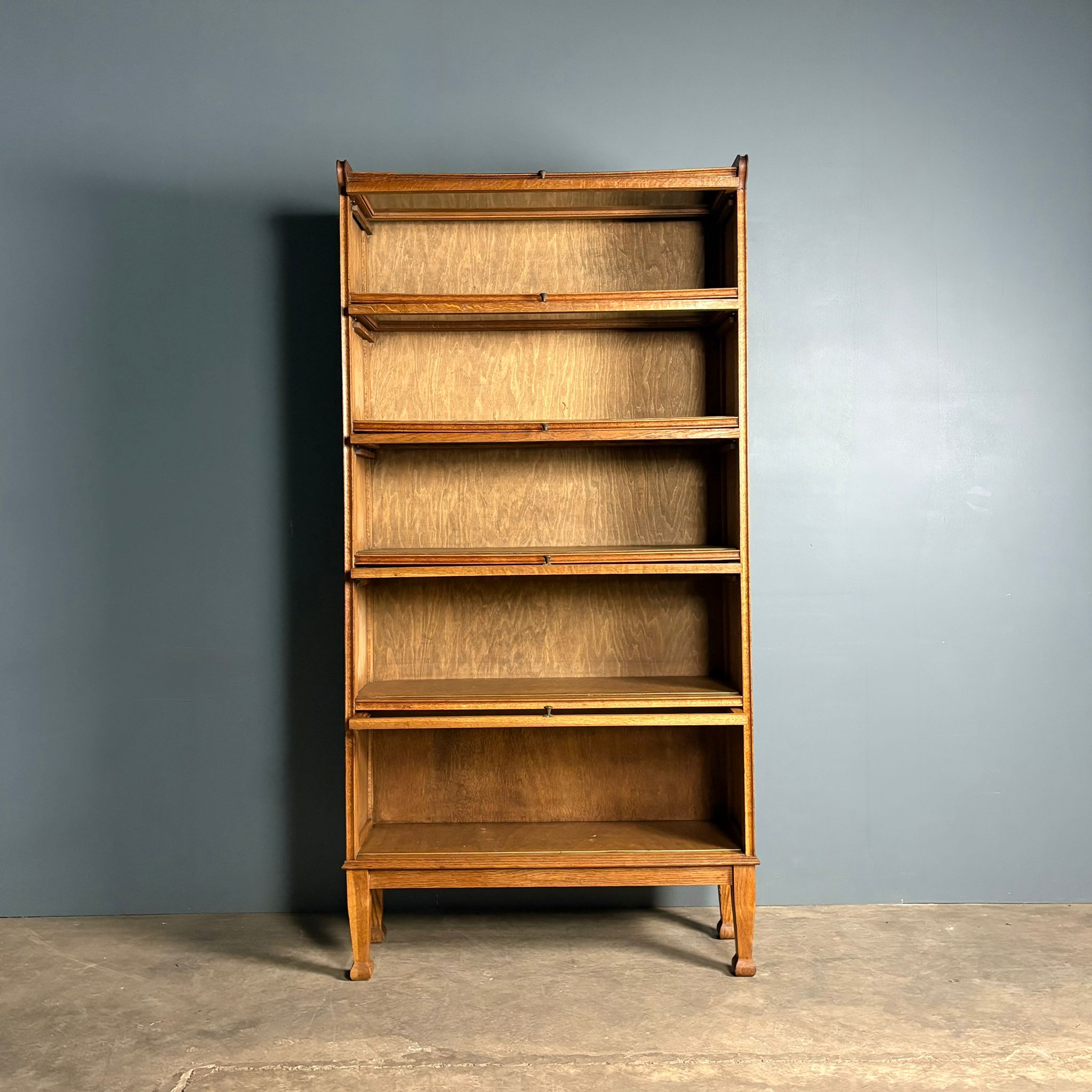 SOLD English Oak Glass Fronted Tall Cabinet/Bookcase Globe Wernicke Style Mid Century Vintage Retro MCM