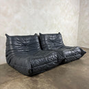 Togo Sofa Set Michel Ducaroy Ligne Roset Grey Leather Mid Century Vintage Retro MCM