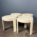 Set Of Four White Stacking Side Tables Mid Century Vintage Retro MCM