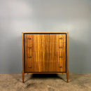 Mid Century Teak & Black Chest Of Drawers/Tall Boy Vintage Retro MCM