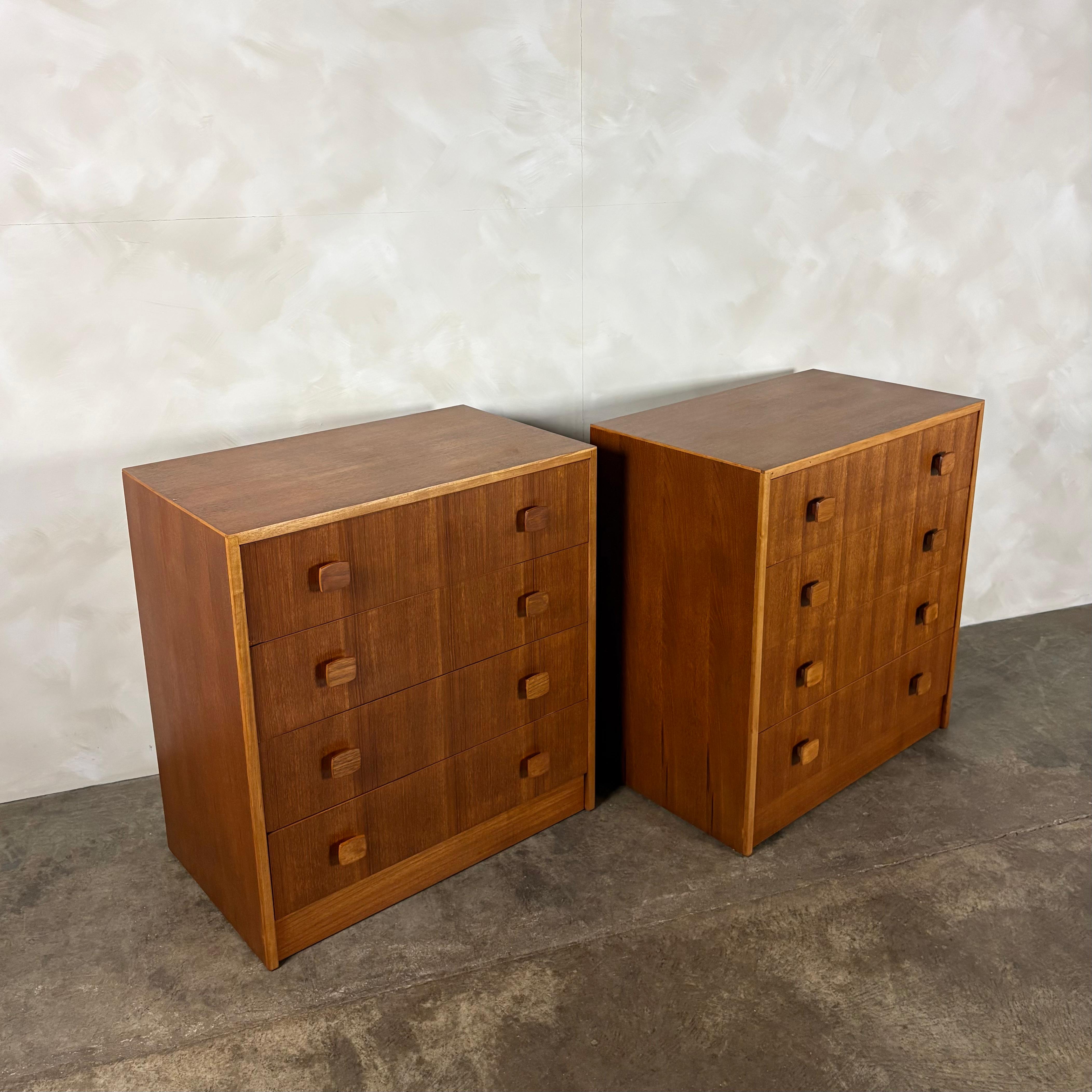 Pair Of Herbert E Gibbs Tall Boy/Chest Of Drawers Mid Century Vintage Retro MCM
