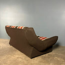 Mid Century Three Seater Striped Brown Sofa Vintage Retro MCM