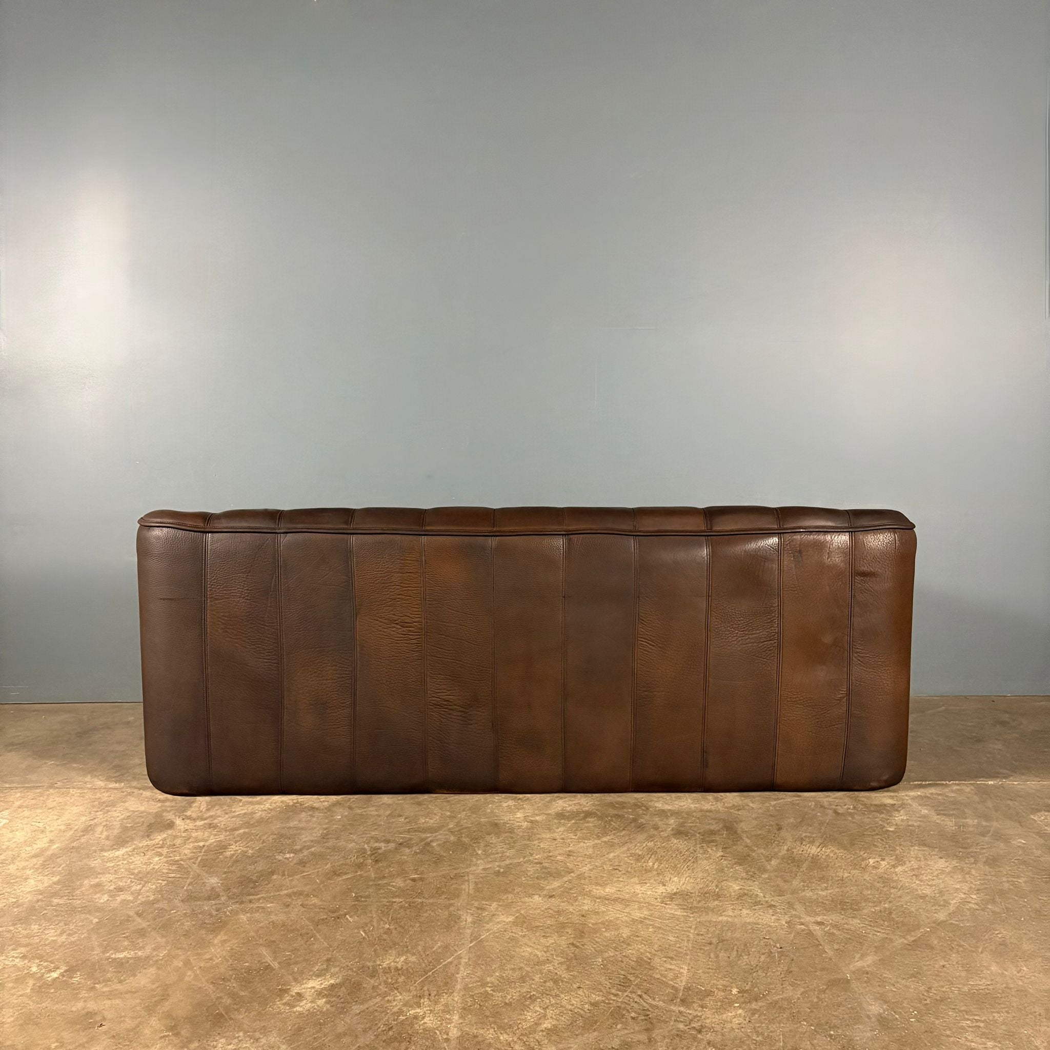 SOLD De Sede DS44 Three Seater Sofa Brown Tan Leather Mid Century Vintage Retro MCM