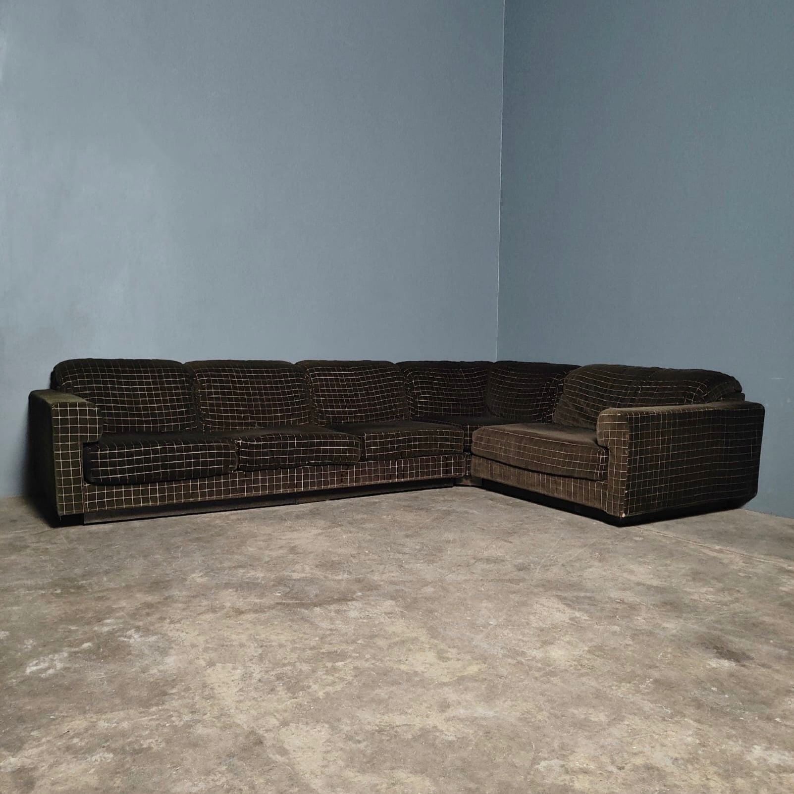 Howard Keith Original Barbican Brown Modular Corner Sofa By HK London Mid Century Vintage Retro MCM