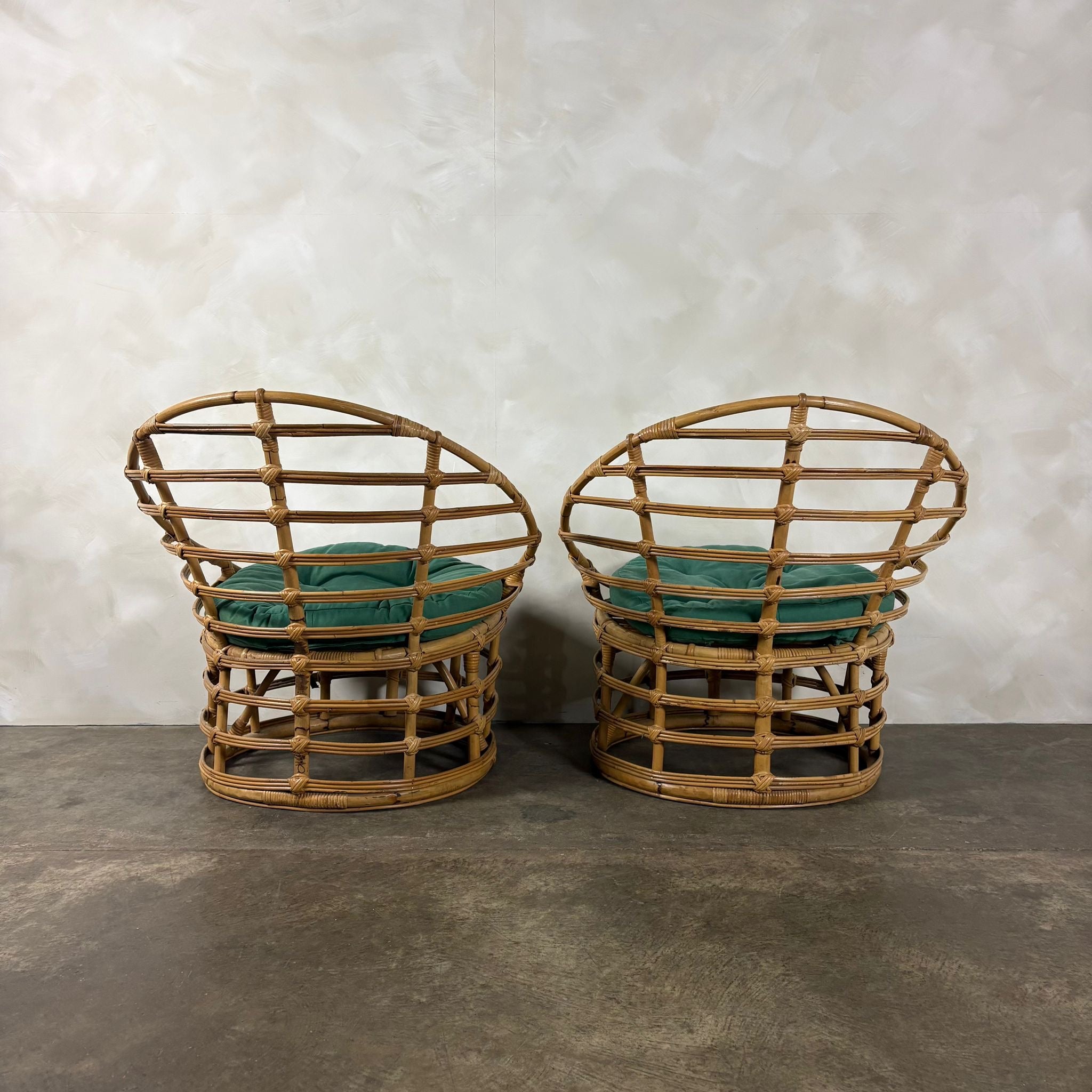 Mid Century Pair Of Bamboo Lounge Chairs Vintage Retro MCM