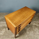 SOLD Mid Century Meredew Teak & Leather Chest Of Drawers Vintage Retro MCM