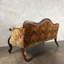 Antique Flamestitch Walnut Mahogany Canapé Three Seater Sofa Louis Style Victorian