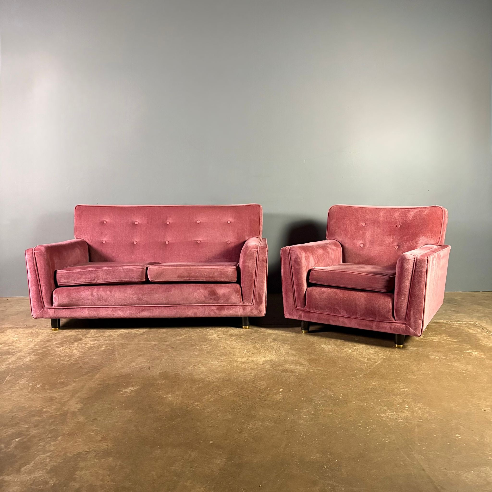 SOLD G Plan K’ang Two Seater Sofa & Armchair Pink Purple Mid Century Vintage Retro MCM