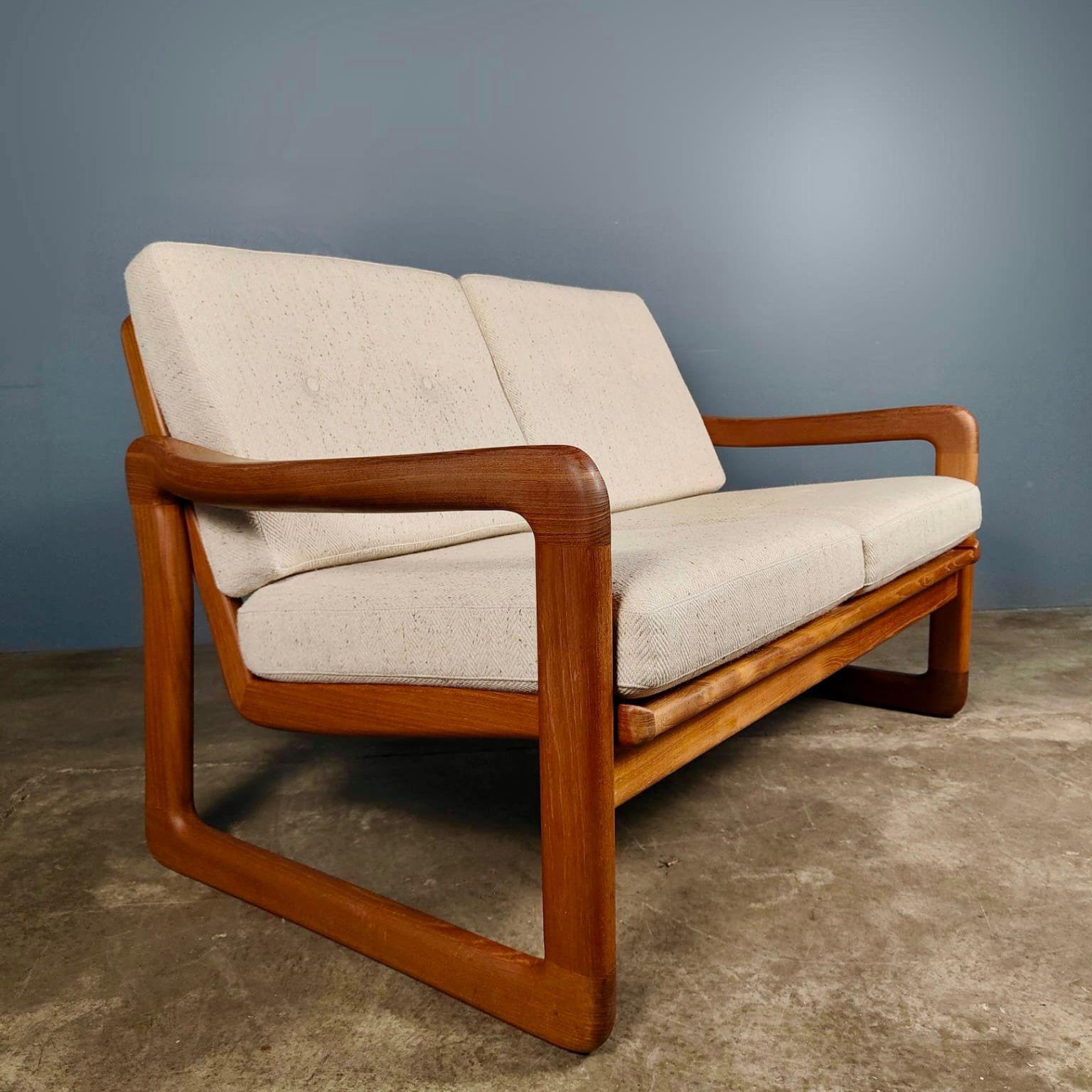 SOLD Poul Jeppesen Ole Wanscher Danish Two Seater Teak Sofa Mid Century Vintage Retro MCM