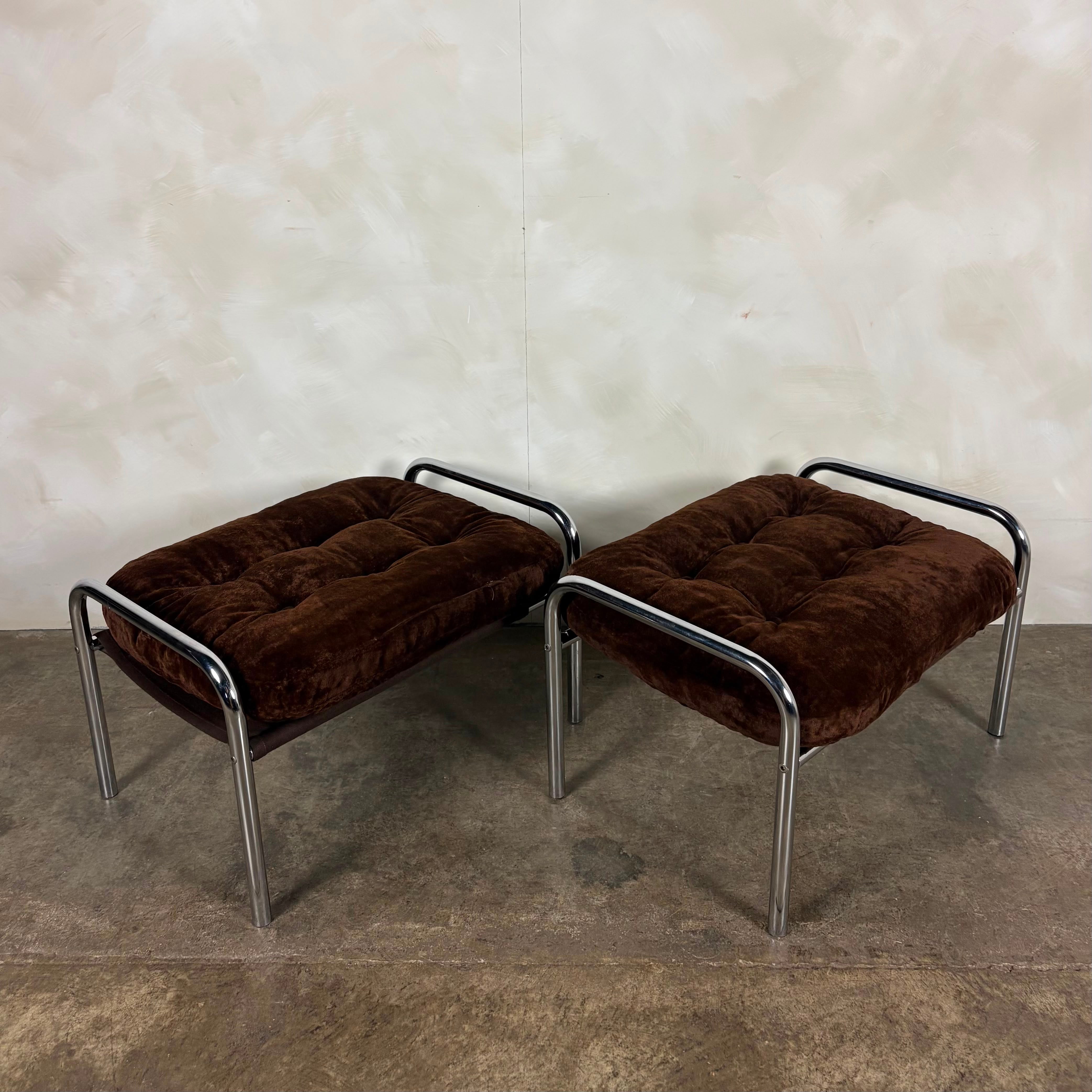 Pair Of Bo Eigert Stalbo Armchairs With Footstools Mid Century Vintage Retro MCM