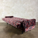 Floral Three Seater Sofa Bed Mid Century Vintage Retro MCM