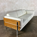 Mid Century White Leather Robin Day For Habitat Forum II Three Seater Sofa Vintage Retro MCM