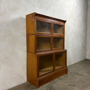 English Oak Glass Sectional Barrister Fronted Tall Cabinet/Bookcase Globe Wernicke Style Mid Century Vintage Retro MCM