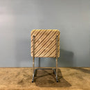 Six Geometric Patterned Chrome Cantilevered Dining Chairs Mid Century Vintage Retro MCM