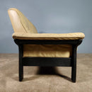 SOLD Mid Century Norwegian Cream/Beige Leather Three Seater Sofa Vintage Retro MCM