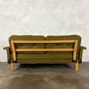 Mid Century Scandinavian Sofa Bed In Olive Green Wool Vintage Retro MCM