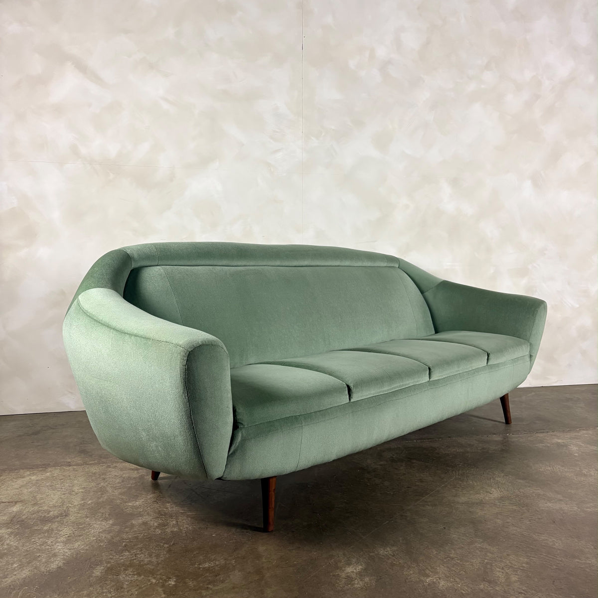 Greaves & Thomas Green Four Seater Sofa Bed Mid Century Vintage Retro MCM