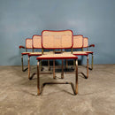 SOLD Six Red Marcel Breuer Cesca Dining Chairs & Matching Table Mid Century Vintage Retro MCM