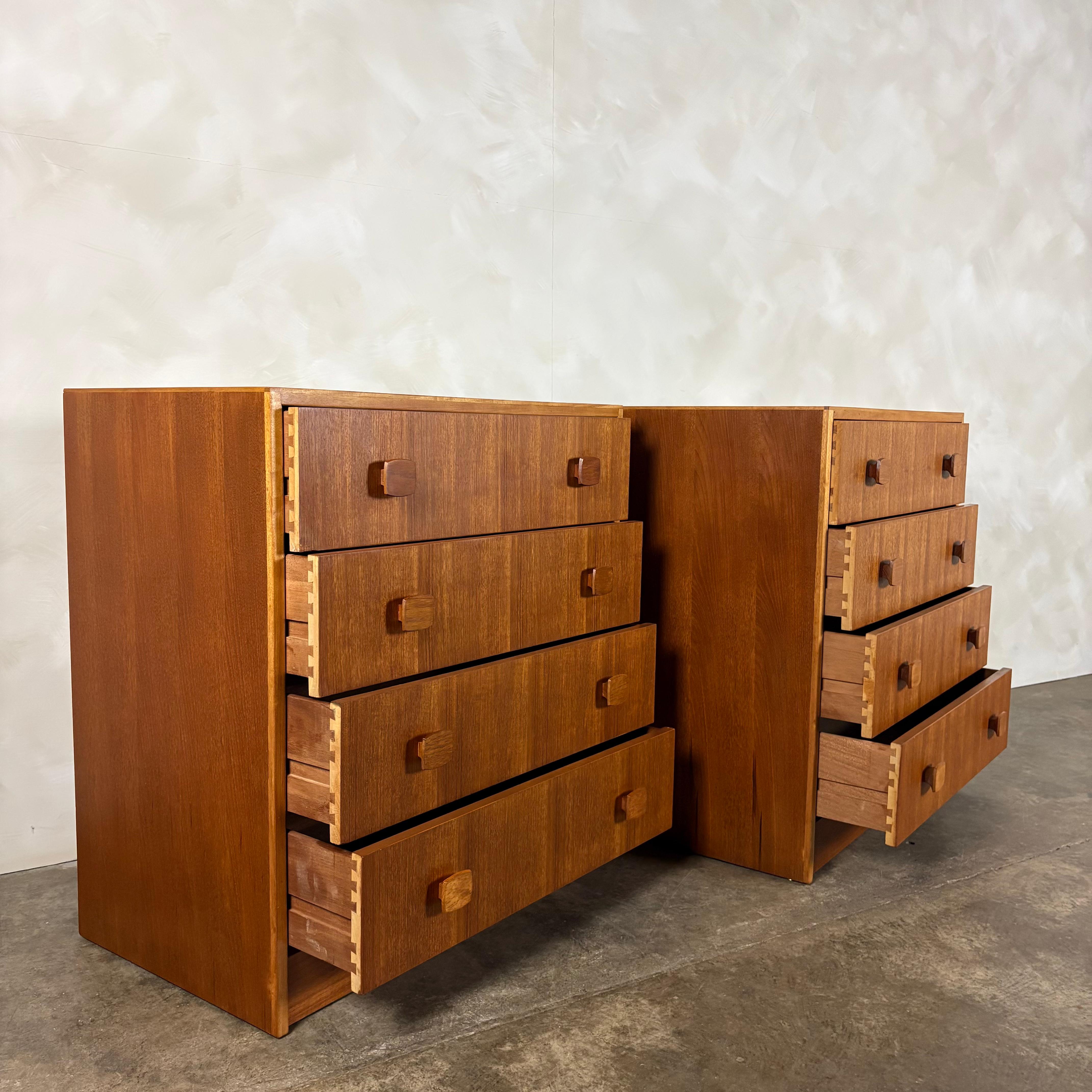 Pair Of Herbert E Gibbs Tall Boy/Chest Of Drawers Mid Century Vintage Retro MCM
