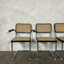 Four Black Cane Rattan Marcel Breuer Cesca Dining Chairs Mid Century Vintage Retro MCM