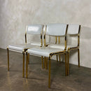 SOLD Brass & Glass Dining Table With Four Matching Brass Dining Chairs Mid Century Vintage Retro MCM