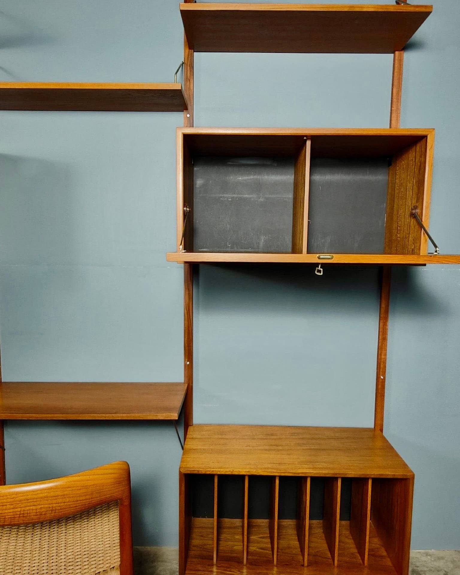 SOLD Mid Century Poul Cadovius Cado Royal System Wall Units Teak & Brass Vintage Retro MCM