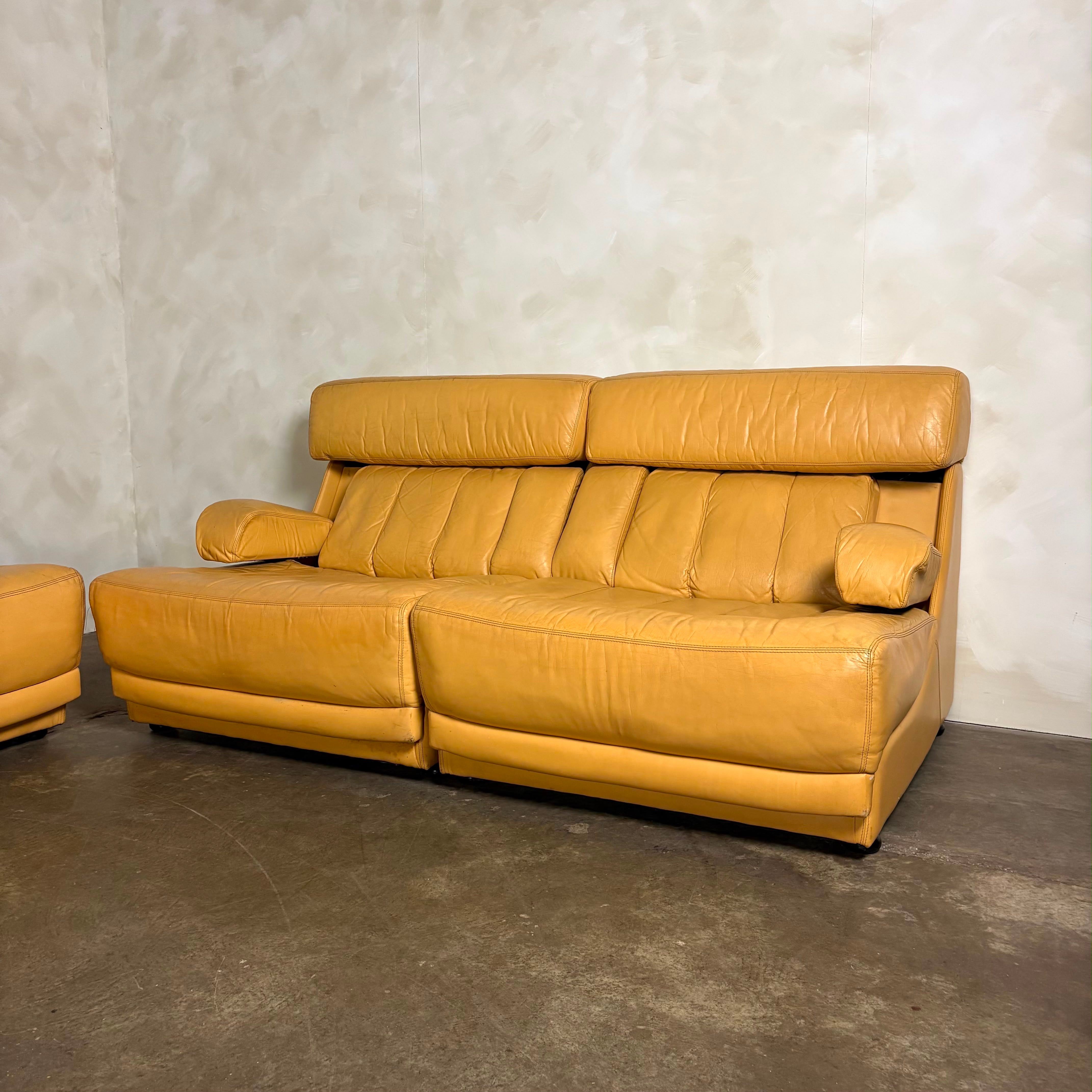 Tetrad Nucleus Leather Armchairs/Sofa Lounge Suite Mid Century Vintage Retro MCM