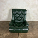 Tetrad Nucleus Green Leather Swivel Lounge Chair Mid Century Vintage Retro MCM