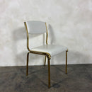 SOLD Brass & Glass Dining Table With Four Matching Brass Dining Chairs Mid Century Vintage Retro MCM