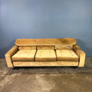 SOLD Three Seater Sofa Light Yellow Mustard Gold Mid Century Vintage Retro MCM