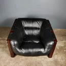 SOLD Vintage Percival Lafer MP-127 Brazilian Rosewood Lounge Chair Black Leather Mid Century Retro MCM