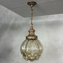 Pair Of Amber Bubble Glass Pendant Lights By Helena Tynell For Glashütte Limburg Mid Century Vintage Retro MCM