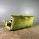 Mid Century Three Seater Sofa Green Velvet Vintage Retro MCM